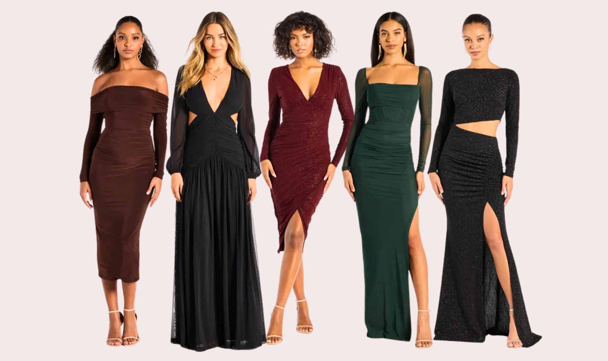 knee length dresses for ladies Beaded Sheath Wedding Guest Evening Dresses Extra Long Sleeve Pageant –  Viniodress main image 0
