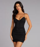 Penelope Corset Lace-Up Mini Dress