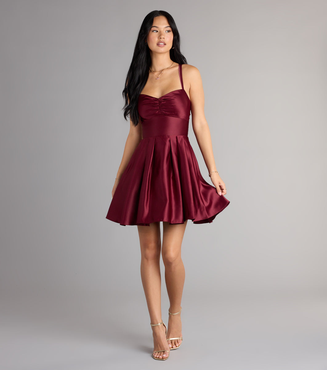 Isabelle Satin Lace-Up Dress With Pockets | Windsor