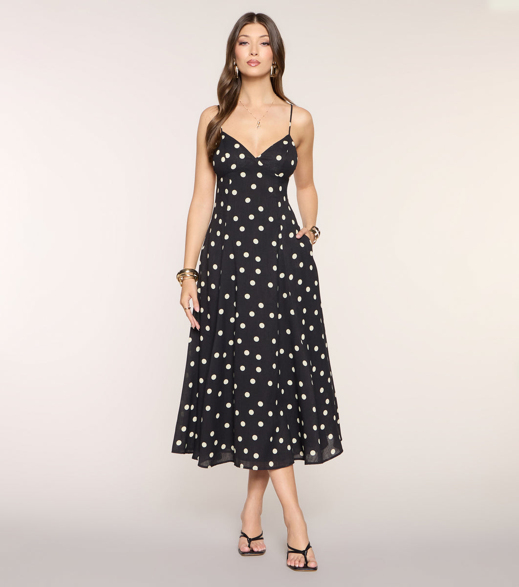 Maggie Polka Dot Midi Formal Dress