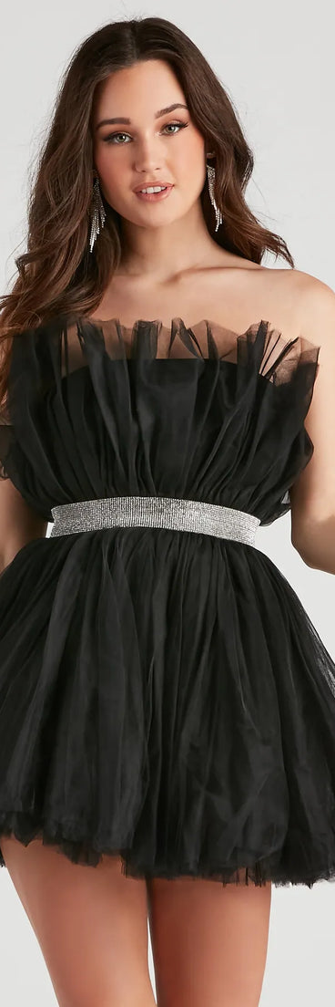 Belle Tulle Rhinestone Short Dress