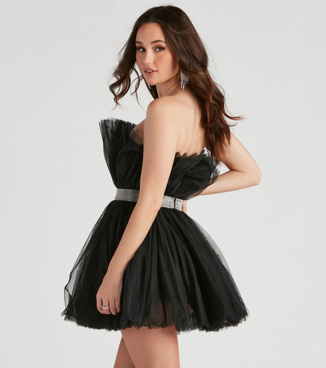 Belle Tulle Rhinestone Short Dress | Windsor