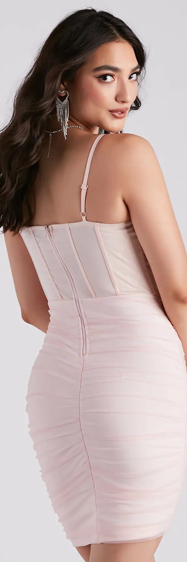 Margo Satin Bustier Bandage Dress