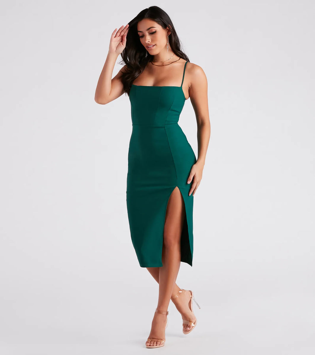 Nemi Formal High Slit Ruched Dress