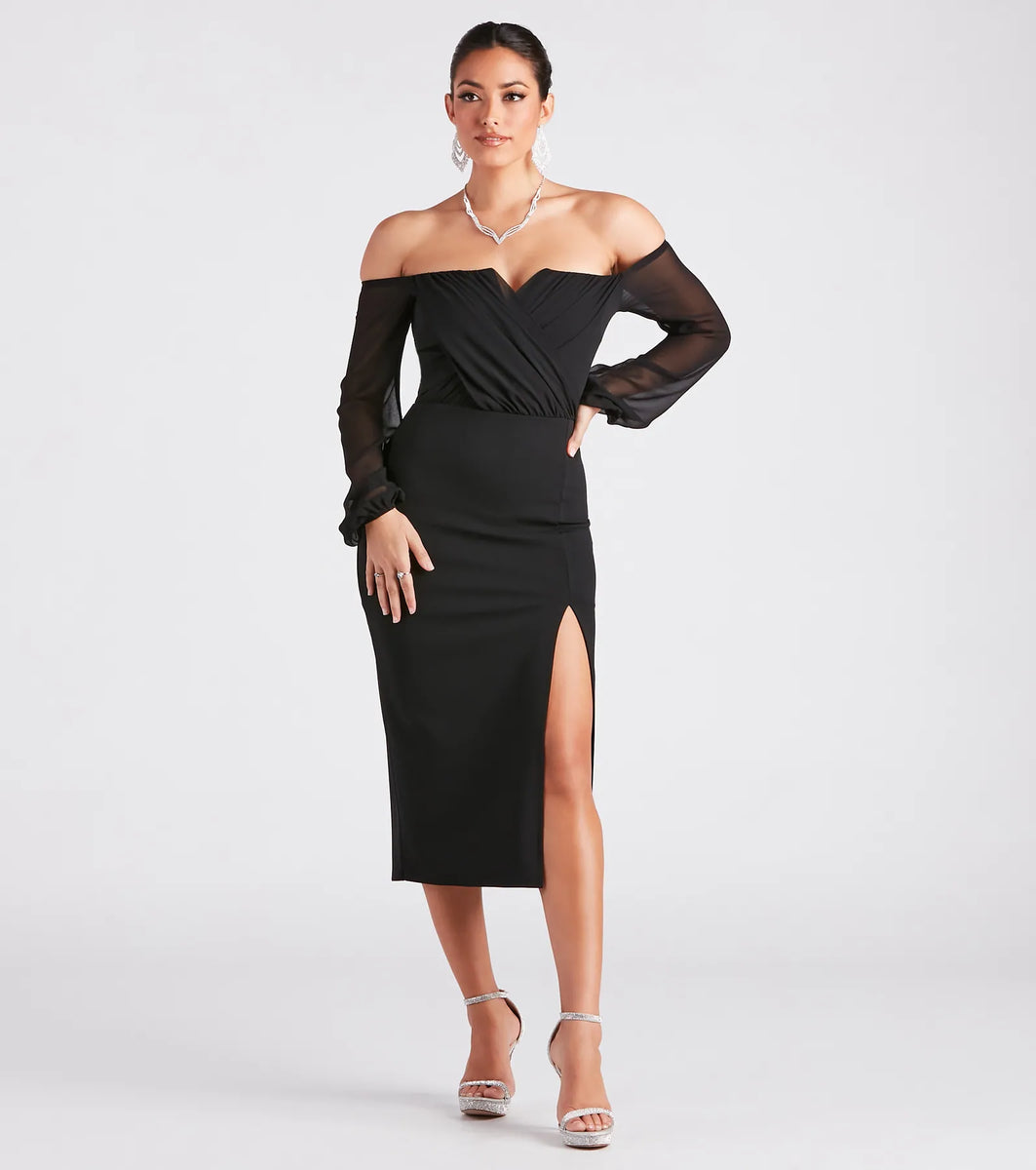 Jolene Formal Chiffon Off-The-Shoulder Dress | Windsor