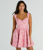 The Cassie Corset Floral Jacquard Party Skater Dress is a mini dress that will make a statement with its short hemline and on-trend details to have you ready for any event!