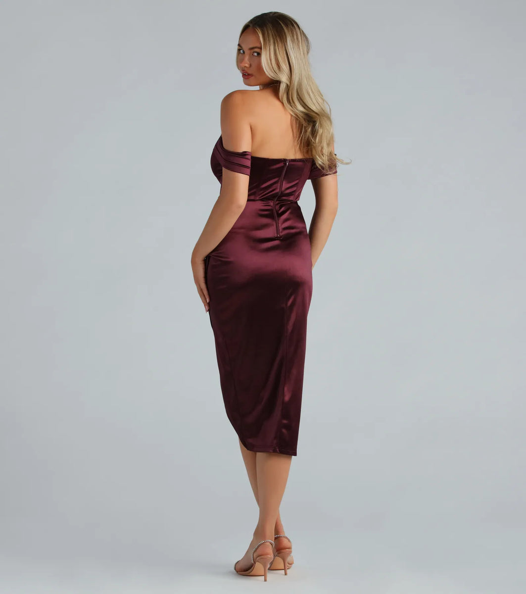 Corset Detail Woven Elegant Evening Dress