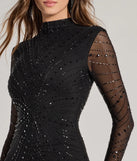 The Malia Rhinestone Sheer Mesh Formal Mini Dress is a black holiday dress with a festive style, crafted from luxe fabrics and with unique design accents, a perfect pick as your holiday party dress.