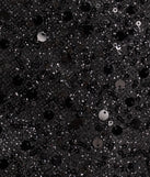 Shine bright in the Candance Strapless Corset Sash Sequin Mini Dress, a glamorous black sequin dress that captures the light beautifully, ideal for an NYE party dress, wedding guest dress, or military ball gown.