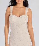 You'll look stunning in the Miriam Pearl Beaded Formal Mini Dress, a white formal dress designed to create an effortless yet standout look as women's formal holiday attire, work party outfit, or NYE dress.