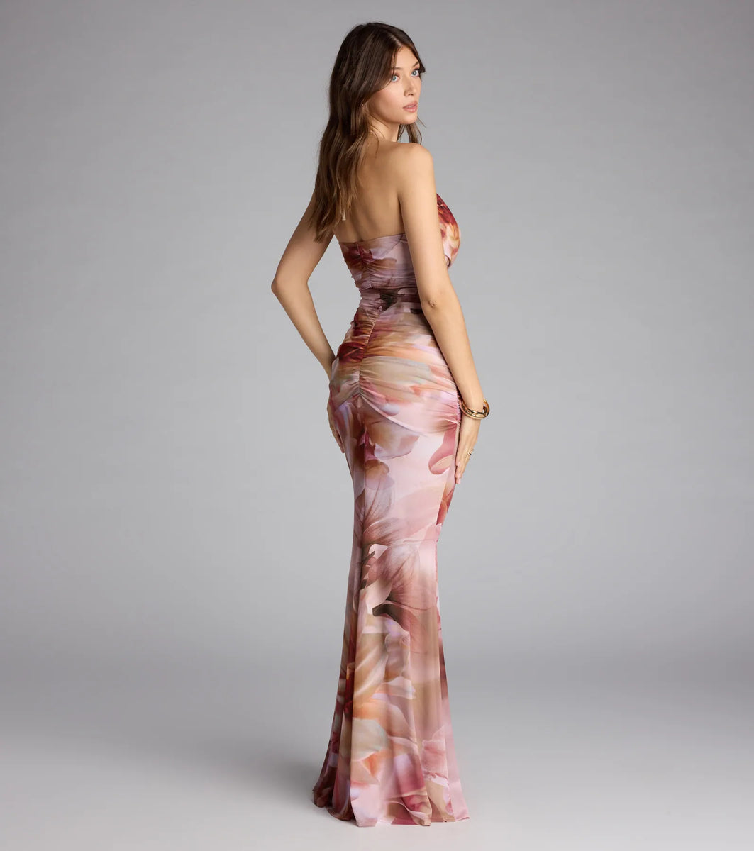 McKenzie Floral Halter Mermaid Formal Dress | Windsor