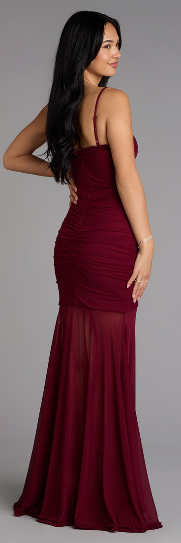 Sherrie Mesh Slit Mermaid Formal Dress