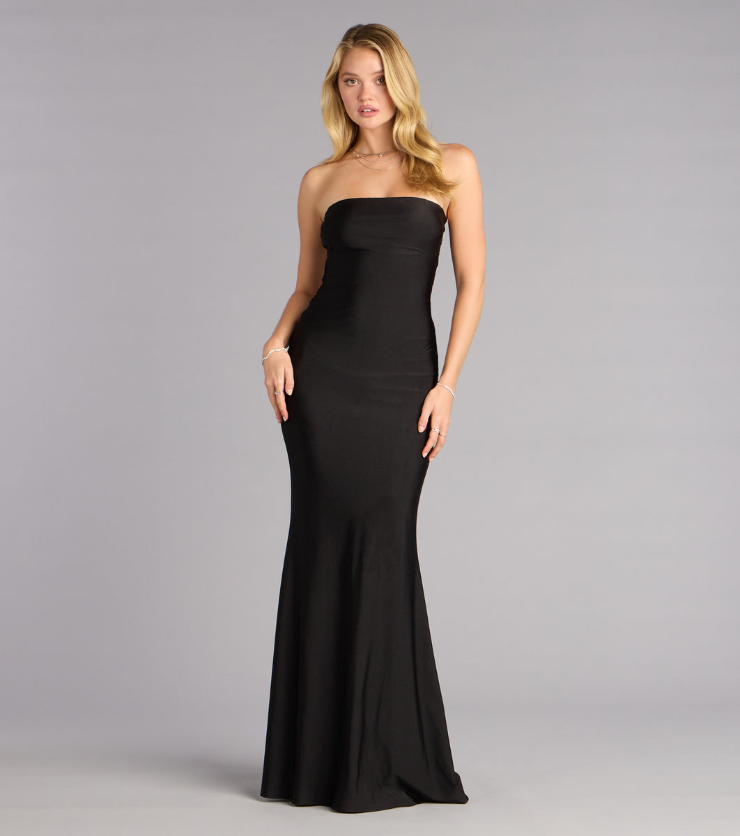 Windsor Margret Strapless Cutout Mermaid Formal Dress in Black
