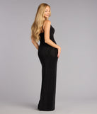 Cassy Rhinestone Slit Formal Dress