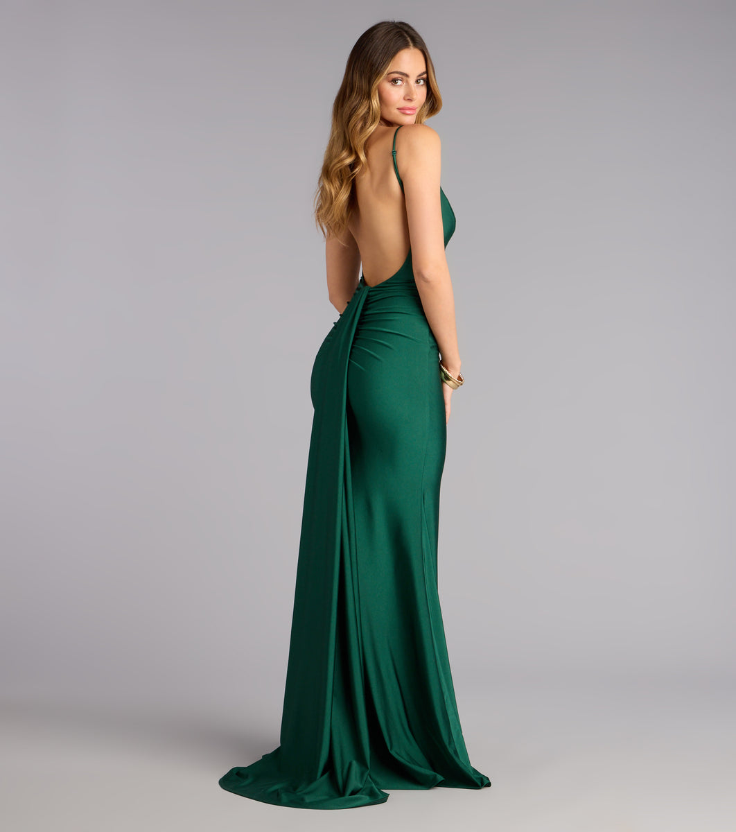 Haley Open Back Sash Mermaid Formal Dress | Windsor Haley Open Back Sash Mermaid Formal Dress | Windsor