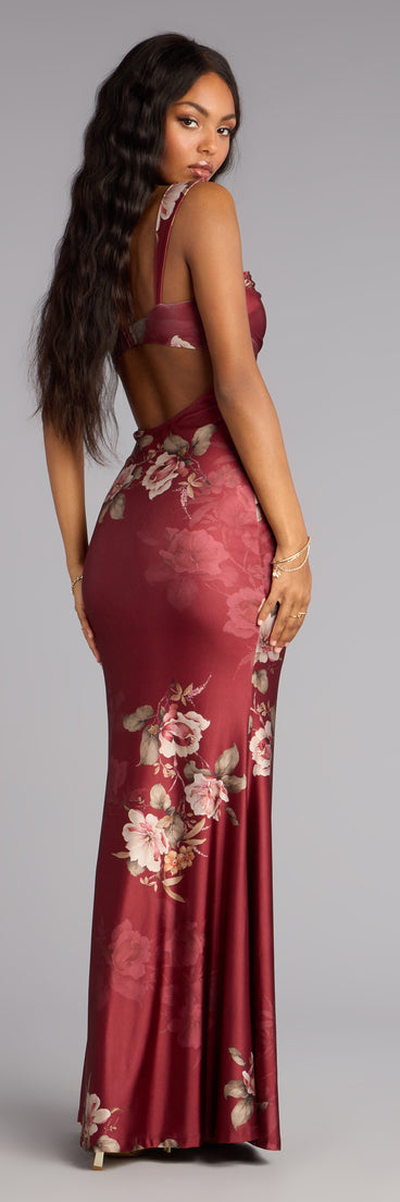Grace Floral Open Back Mermaid Formal Dress