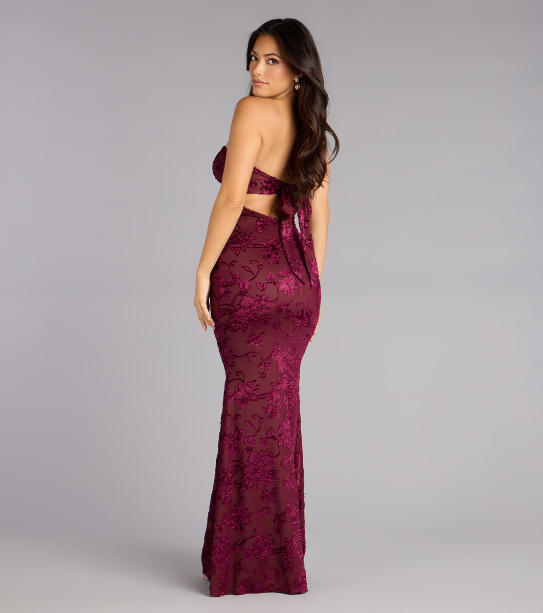 Kathy Velvet Flocked Mermaid Formal Dress | Windsor Kathy Velvet Flocked Mermaid Formal Dress | Windsor