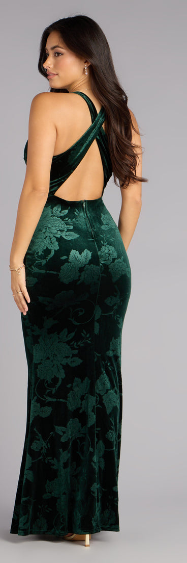 Miriam Floral Velvet Mermaid Formal Dress
