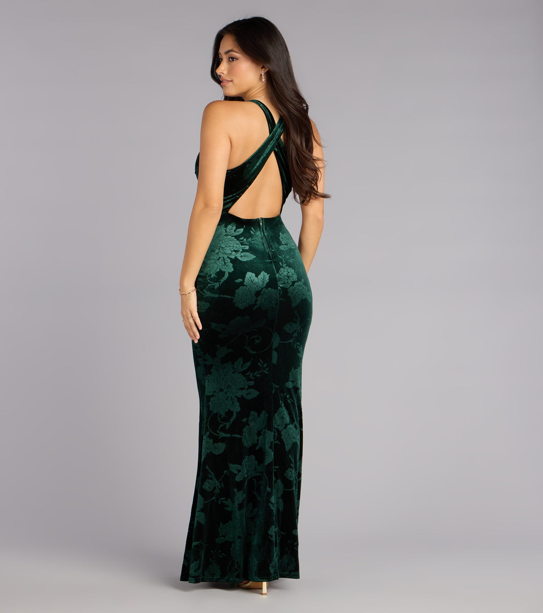 Miriam Floral Velvet Mermaid Formal Dress | Windsor Miriam Floral Velvet Mermaid Formal Dress | Windsor