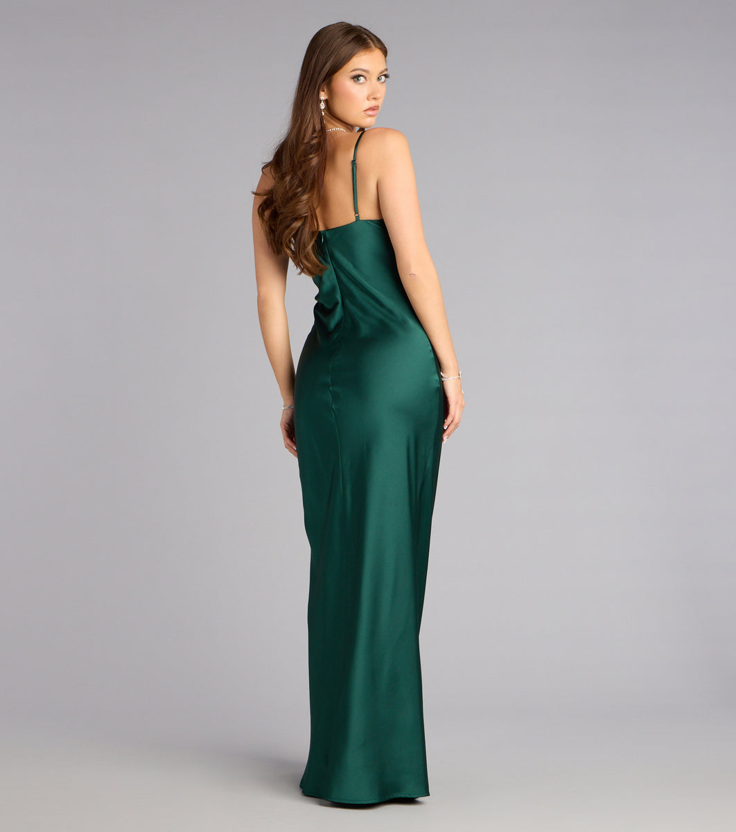 Windsor Green Dress Short Vera Satin Lace Up Formal Dress Windsor