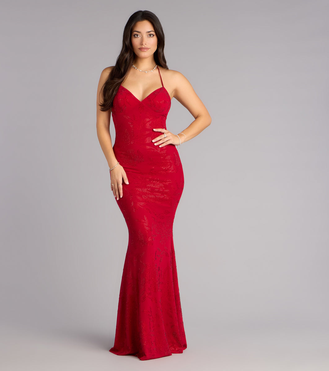 Tyra Floral Rhinestone Mermaid Formal Dress | Windsor