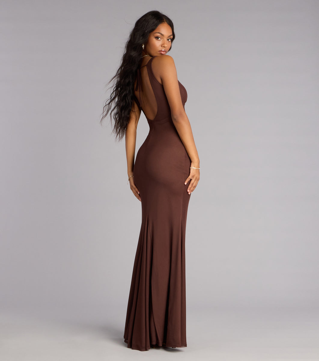 Erica Mesh Open Back Mermaid Formal Dress | Windsor