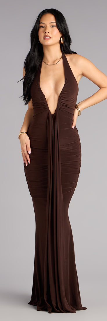 Allyssa Halter Sash Mermaid Formal Dress