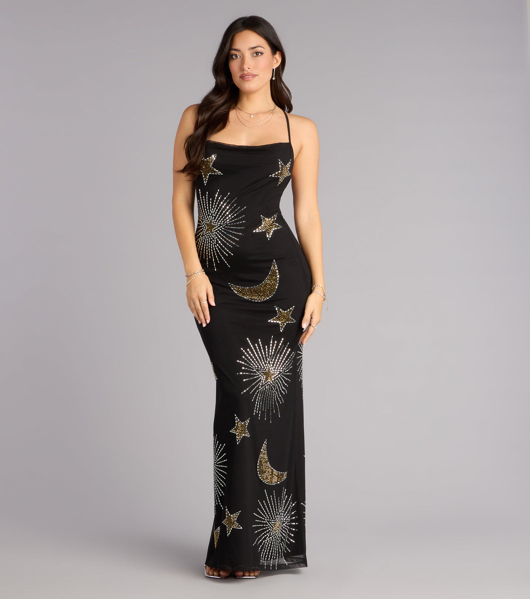 black celestial prom dress Starlight Black | Black Celestial Wedding Dress | Magical Black Bridal Gown | Sample