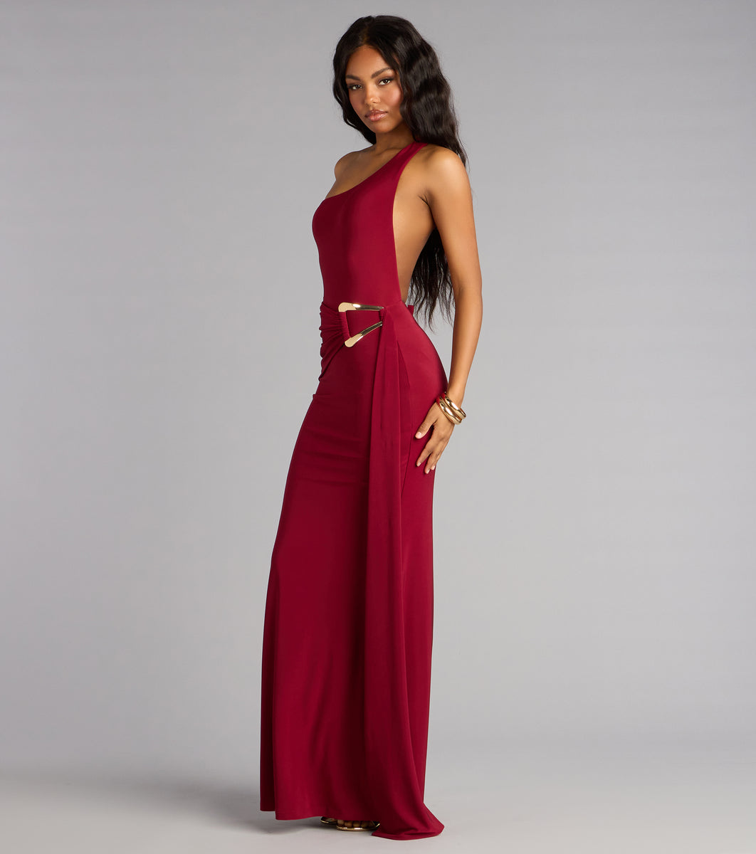 marina one shoulder dress Marina One-Shoulder Mermaid Formal Dress