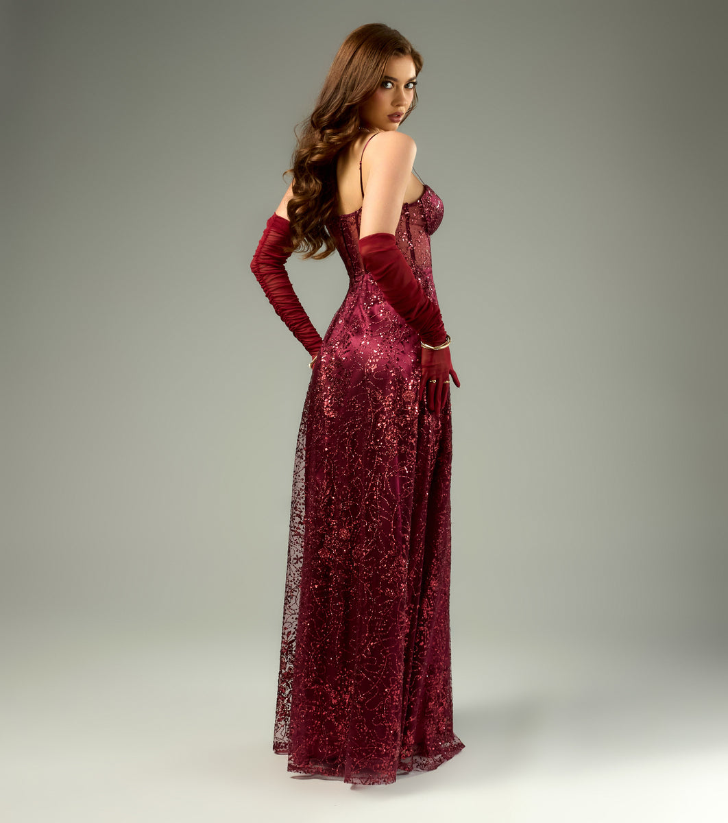 Lauren Sweetheart A-Line Glitter Sequin Dress | Windsor