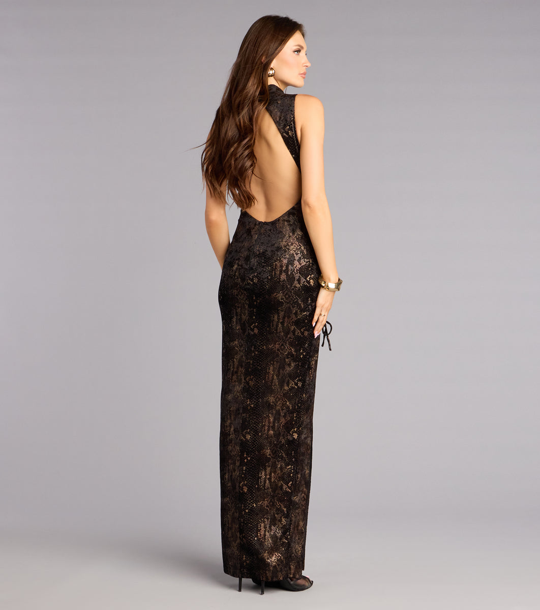 snake cut out dress Amazon.com: CORIRESHA Women's Sexy Maxi Snake Print Sleeveless Cutout High Slit Bodycon Dress for Party Club Black : Clothing, Shoes & Jewelry