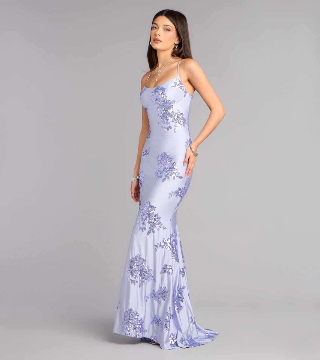 Marissa Sequin Lace-Up Formal Dress | Windsor