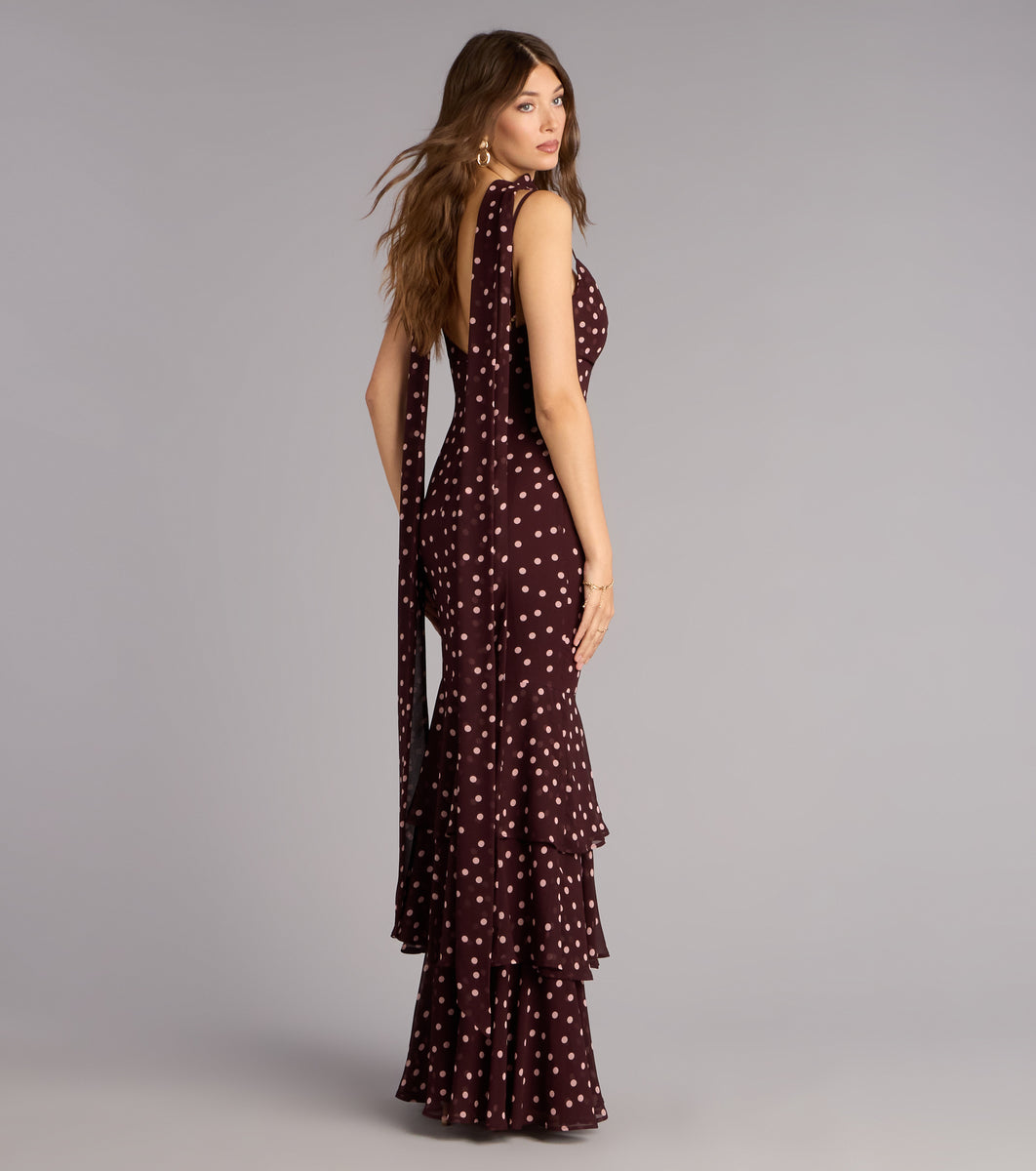 milly polka dot mermaid dress Jodie Polka Dot Chiffon Mermaid Formal Dress