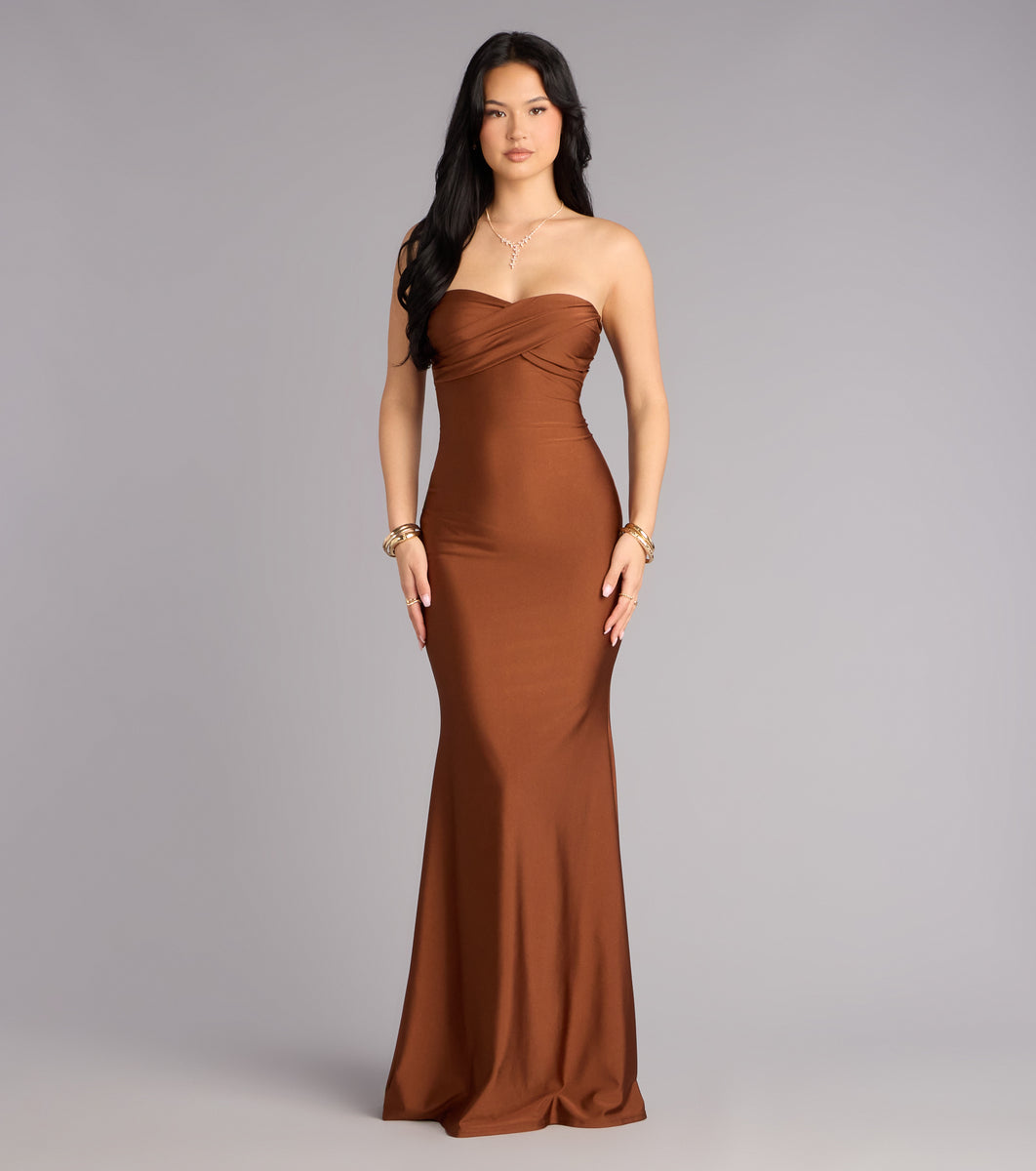 mermaid dress strapless Adley Strapless Mermaid Dress