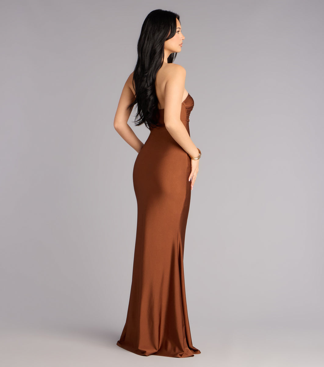 Adley Strapless Mermaid Dress in Royal Blue | Size: S | Knit Fabric/Satin Fabric | Windsor Adley Strapless Mermaid Dress in Royal Blue | Size: S | Knit Fabric/Satin Fabric | Windsor