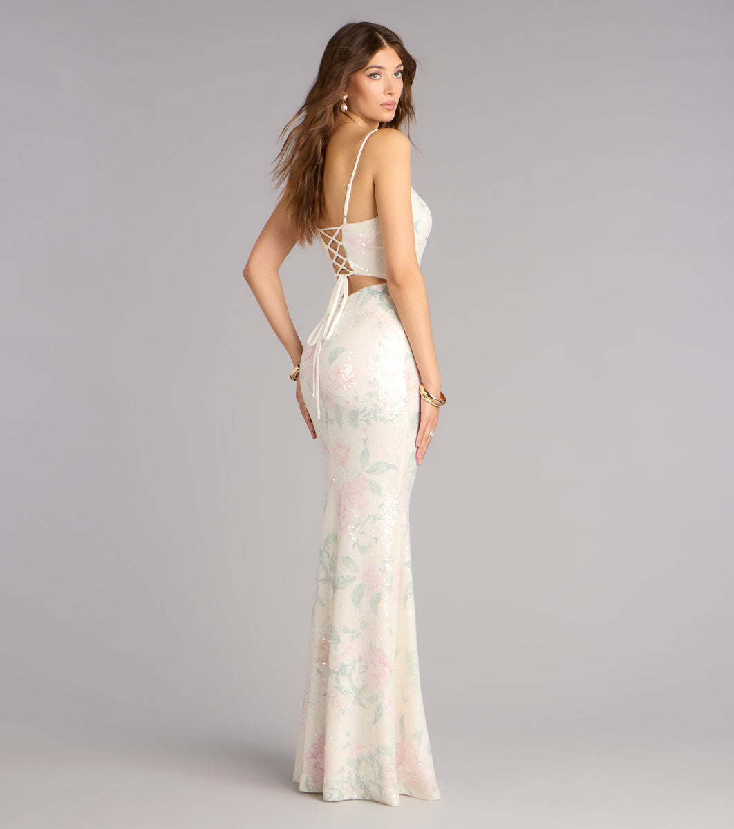 lacey formal dress Ivory Formal Dresses A-Line Off the Shoulder Tiered Lace Formal Dress with Slit