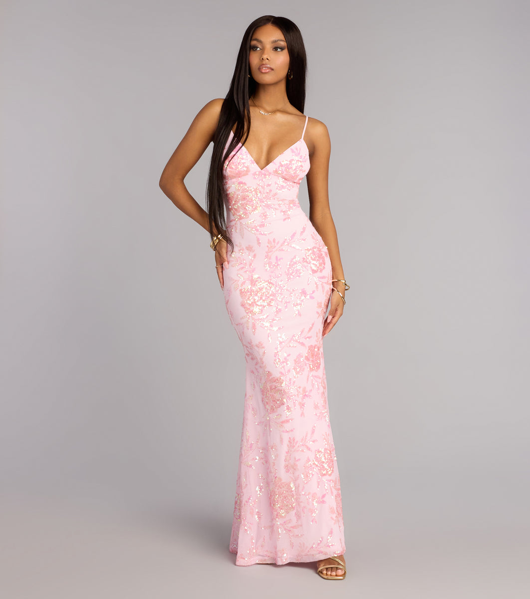 Elsie Sequin Lace-Up Formal Dress | Windsor Elsie Sequin Lace-Up Formal Dress | Windsor