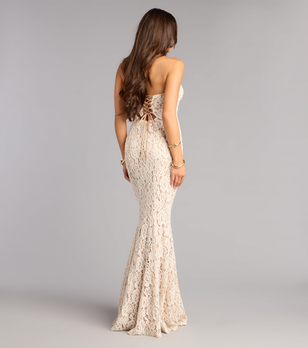 isabelle crepe mermaid dress Isabelle Lace Sweetheart Mermaid Formal Dress