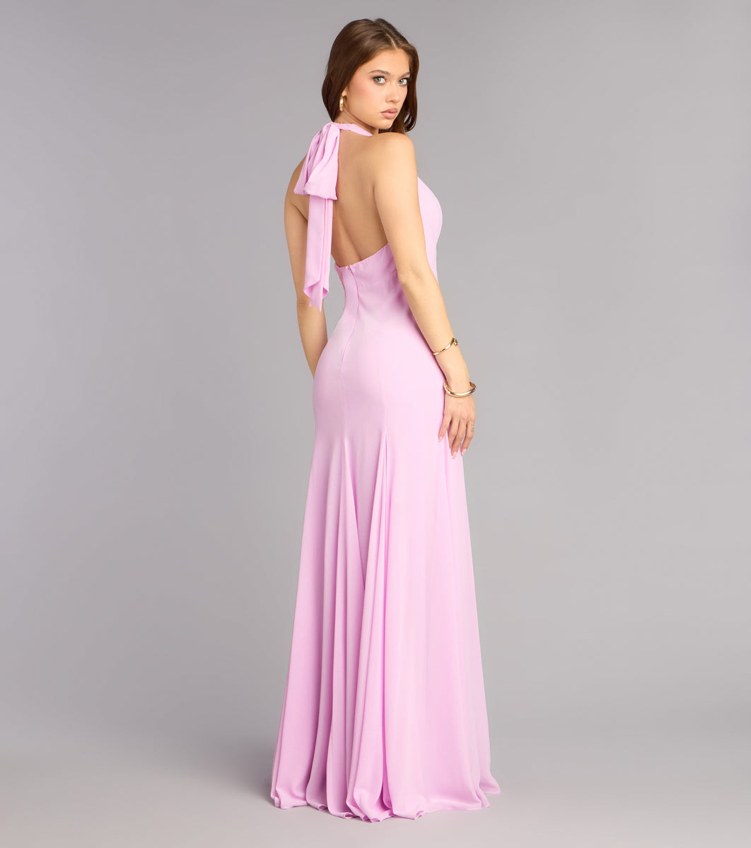 pink halter dress formal VENUS DRESS — AUKA STUDIO