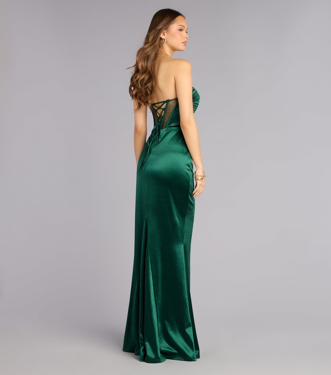 windsor green satin dress Olive Lace-Up Corset Formal Core Colors:Grape Wine sale_new Free People Pepita Midi This satin mini dress