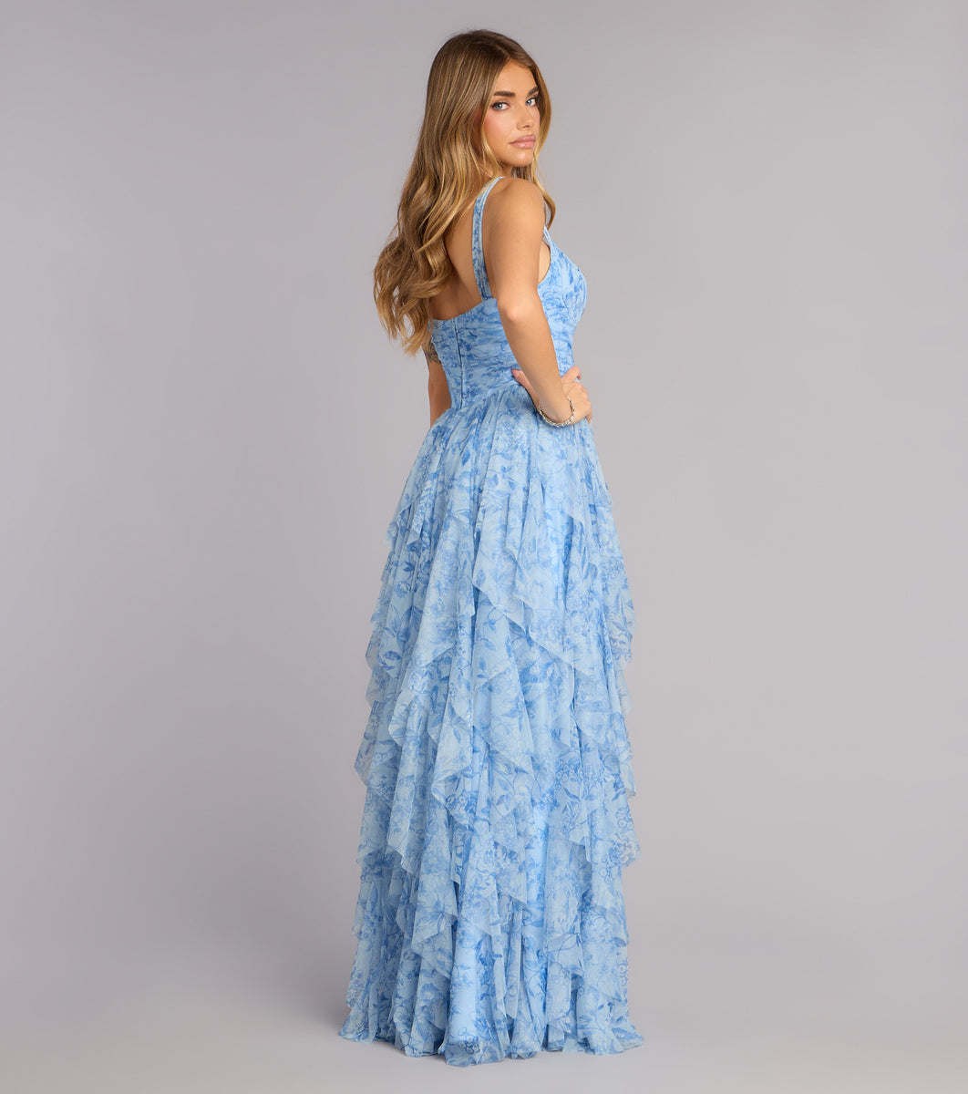 luna ruffled evening dress Luna Ruffle Maxi Dress Violet Dahlia Online