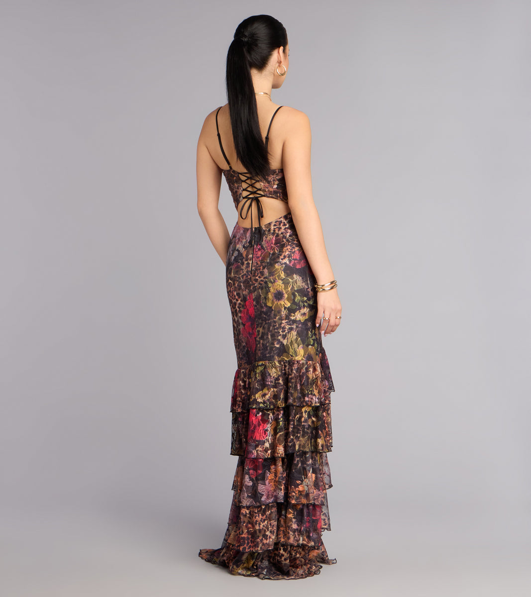 Megan Leopard Floral A-Line Formal Dress | Windsor