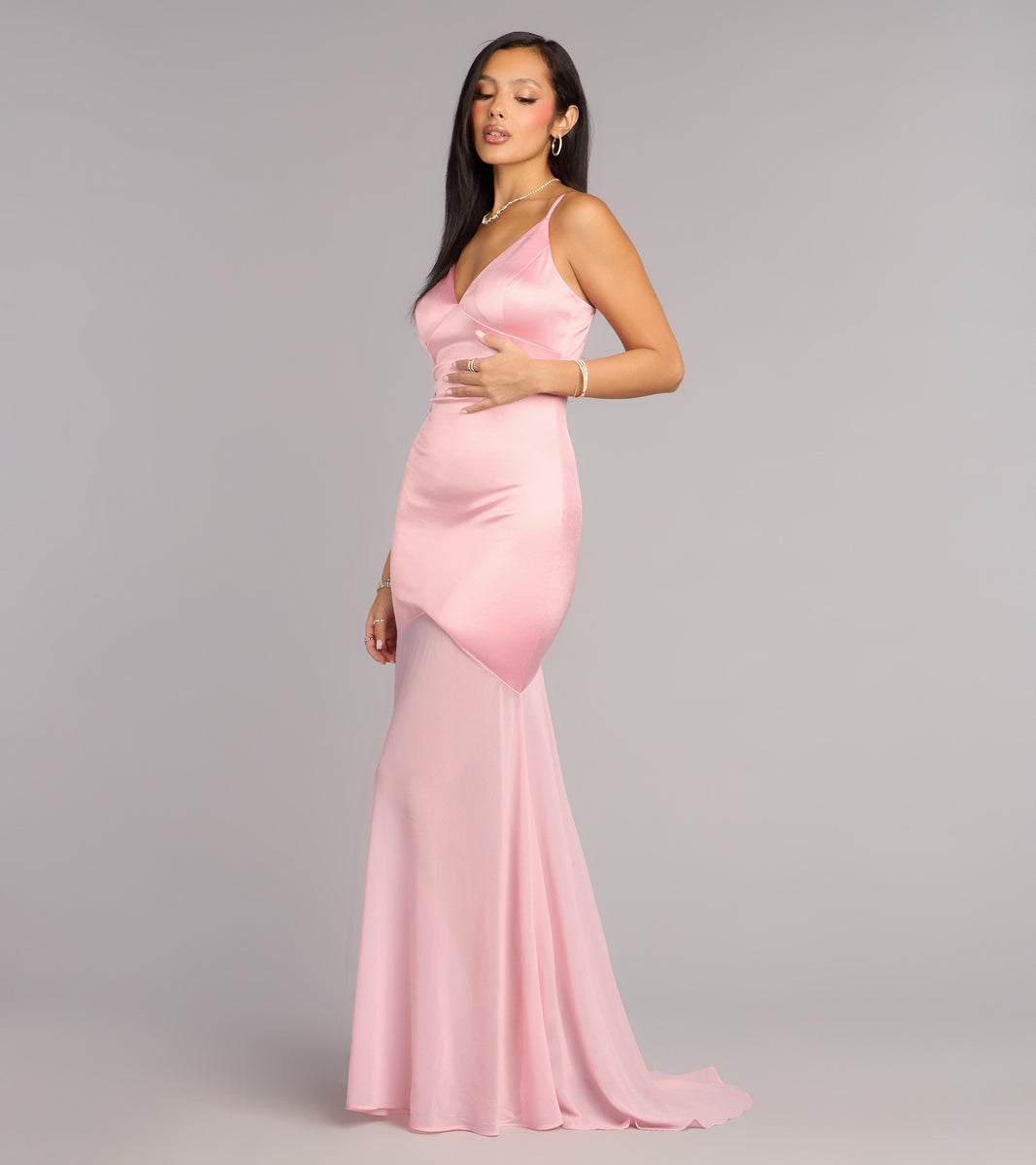 marsha formal satin tie back dress Sandy Tie-Back Chiffon in Pink | Size: XS | Chiffon/Knit Fabric/Satin Fabric AUG25