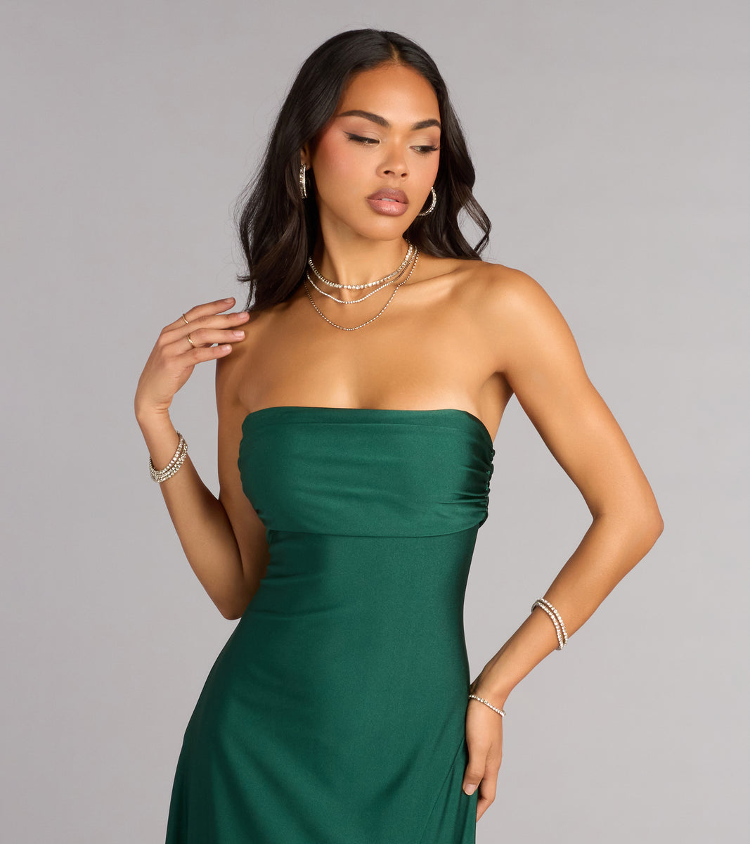 Windsor Ally Strapless A-Line Formal Dress in Navy Blue | Size: XS