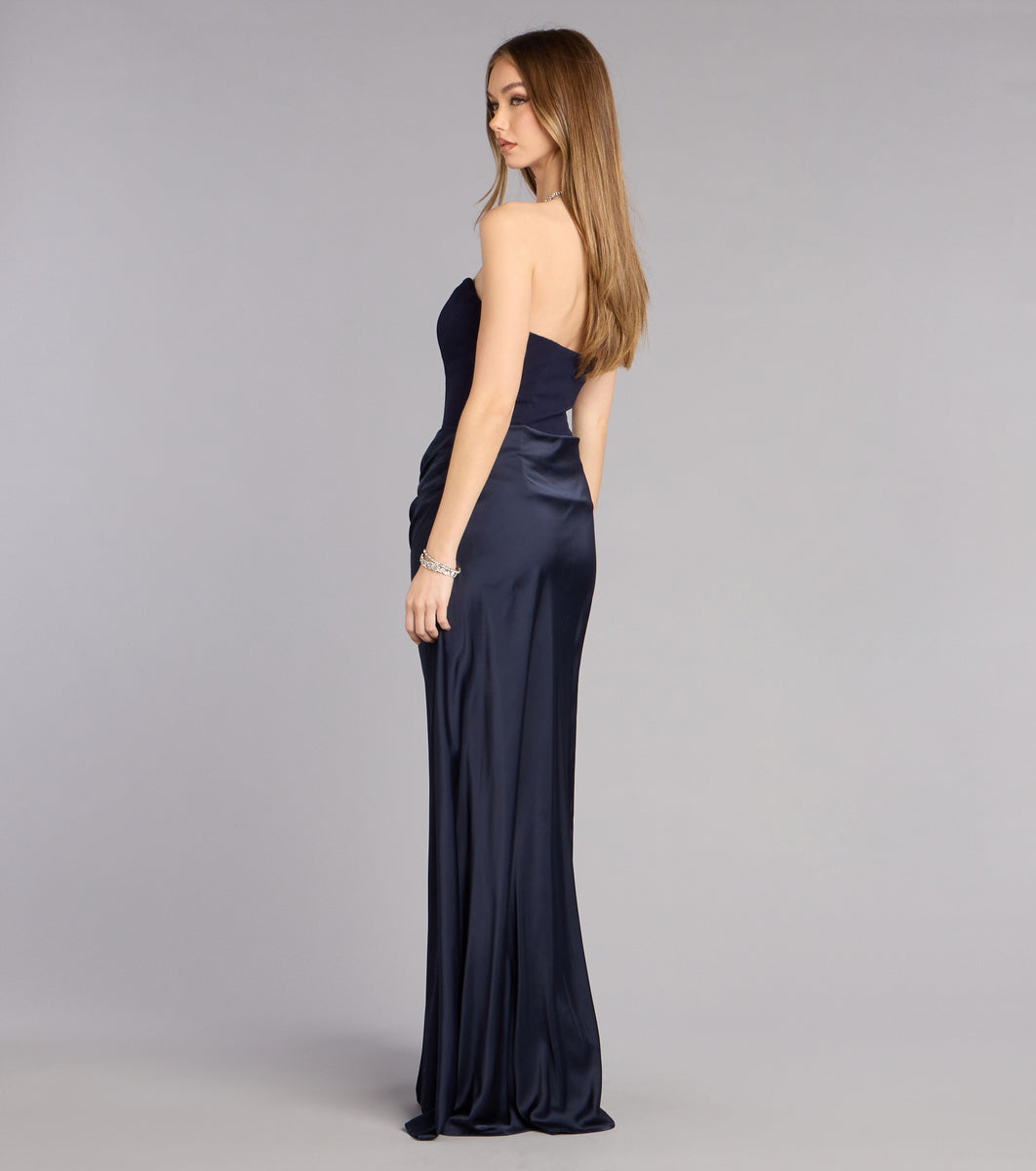 Vivienne Formal Woven Satin Pleated Dress | Windsor Vivienne Formal Woven Satin Pleated Dress | Windsor