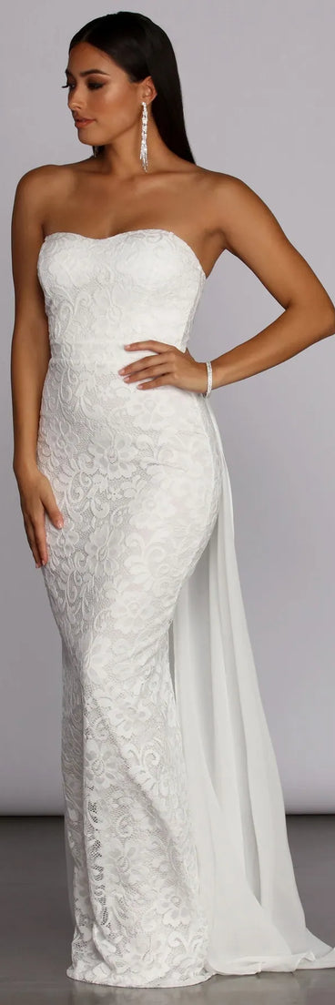 Bailey Strapless Lace Dress