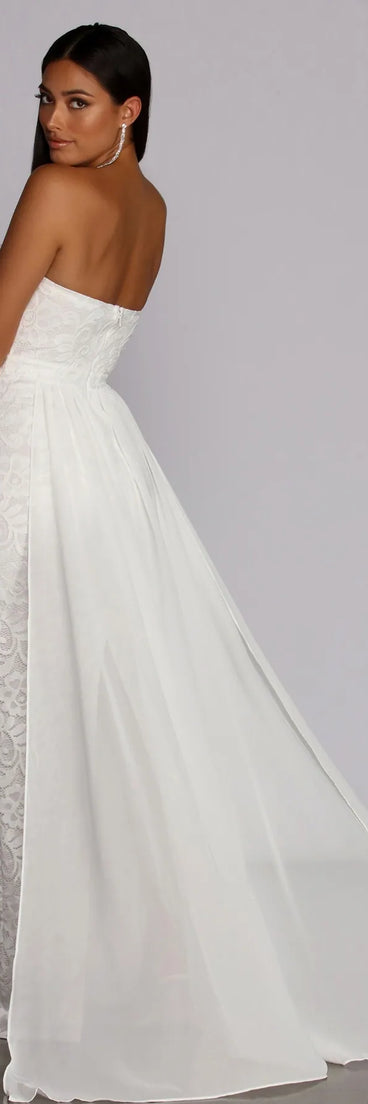 Bailey Strapless Lace Dress