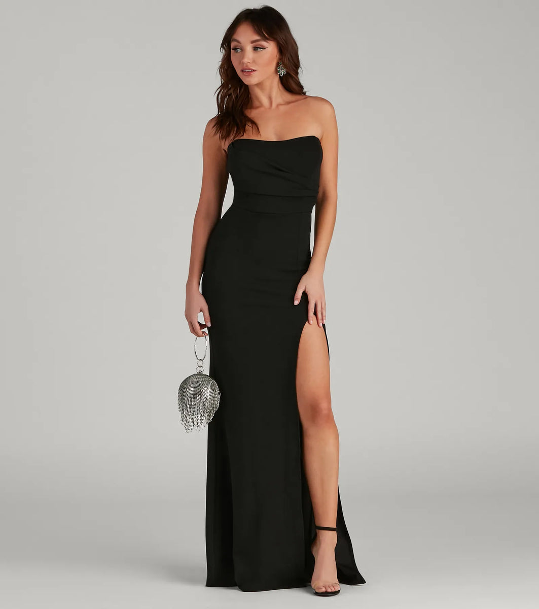 Kaia Strapless High Slit Formal Dress | Windsor Kaia Strapless High Slit Formal Dress | Windsor
