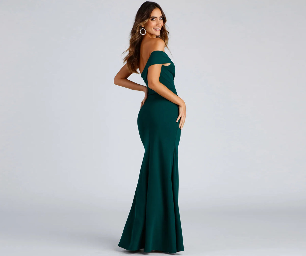 ワンピース Herlipto Drape Shoulder Mermaid Dress Herlipto Drape Shoulder Mermaid Dress