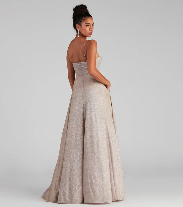 Denice Corset A-Line Wrap Formal Dress